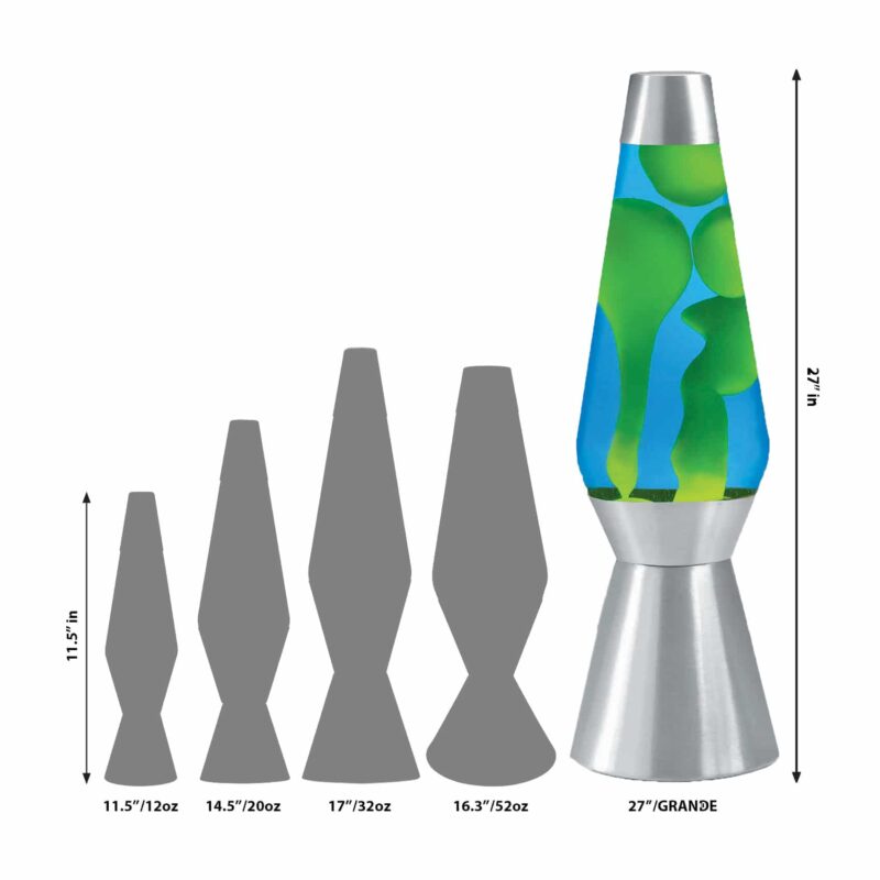 27″ LAVA Lamp Grande – Yellow/Blue/Silver - US 8251