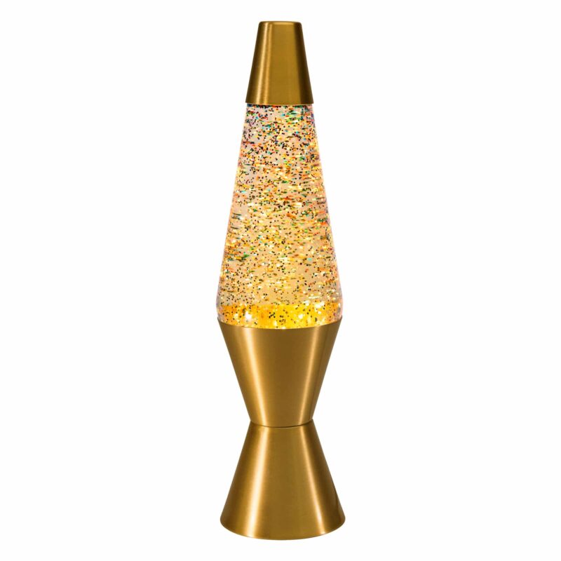 14.5″ LAVA Lamp Rainbow Glitter – Clear/Gold - US 4783
