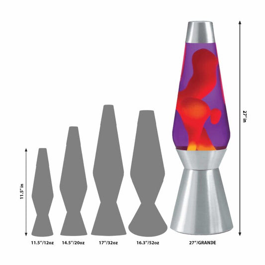 27″ LAVA Lamp Grande – Yellow/Purple/Silver - US 8188